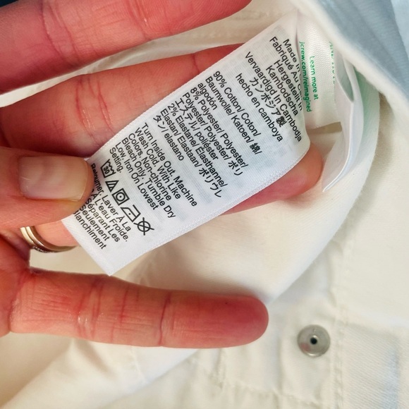 J. crew Mid Rise Skinny Jean White Denim NWT 31 tall - Picture 7 of 10